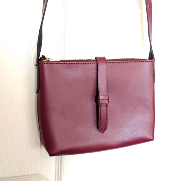 J. Crew Handbags - J.Crew Burgundy Parker Leather Quality Travel Work School Crossbody Bag